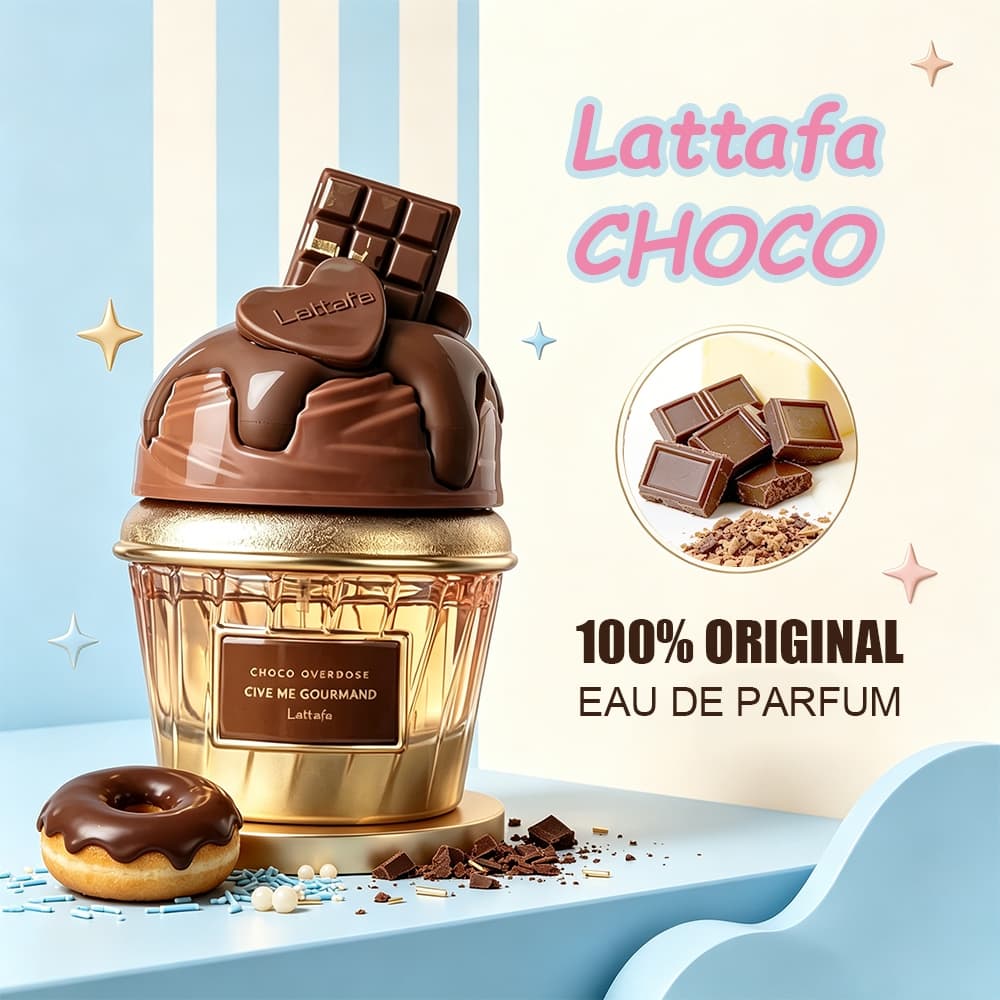 Perfume Árabe  Choco Overdose EDP 75ml Aroma Intenso de Chocolate Caramelo Baunilha Longa Duração