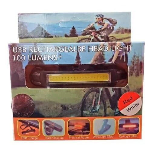 Sinalizador Traseiro Bike Pisca luz LED 2 cores branco vermelho5 modos 100 Lumens recarregável USB Luz bike