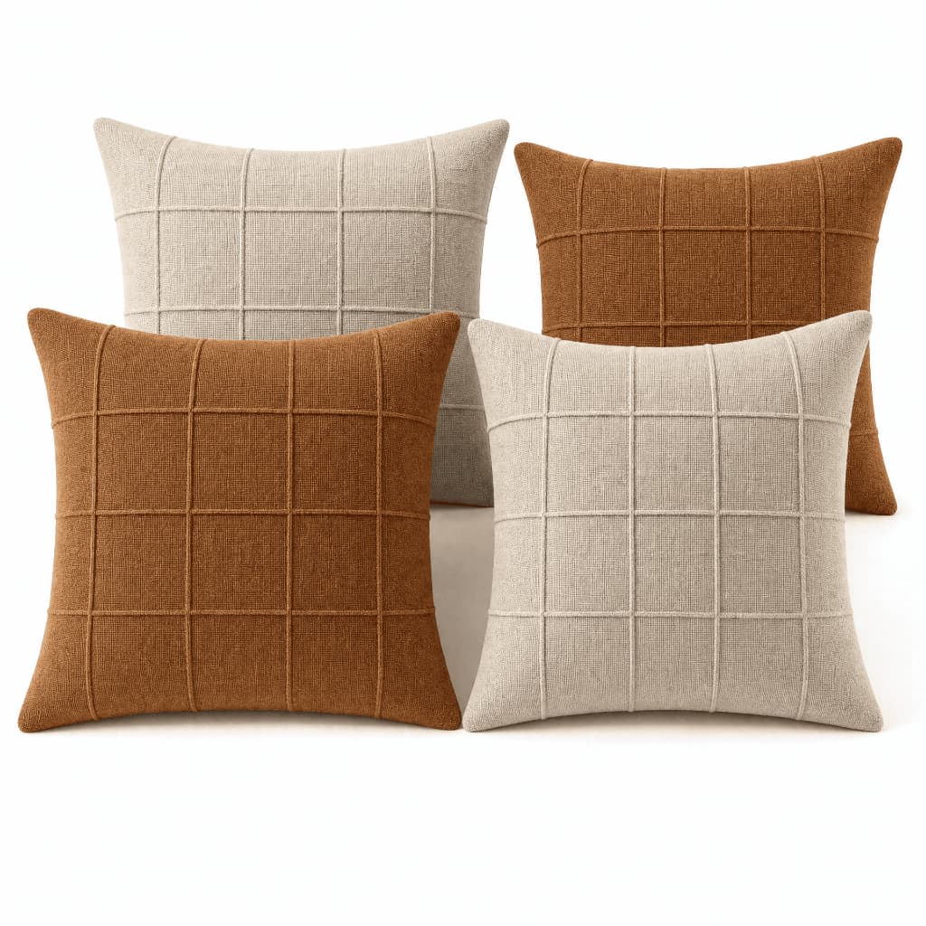 Kit 4 Capas de Almofada Decorativa Linho 40x40 Zíper Rústica Toque Macio Sofá Sala Quarto Decoração