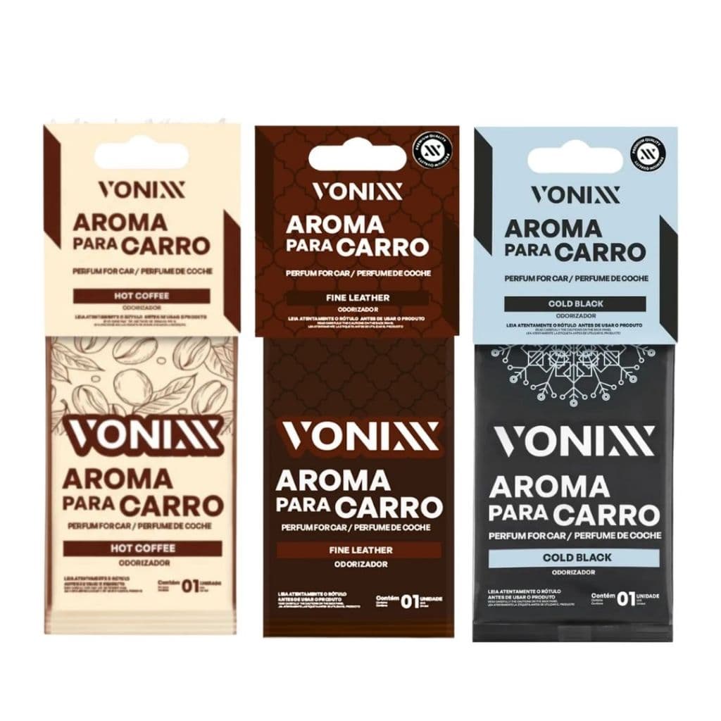 Kit 3 Aromas Para Carro Aromatizante Automotivo Perfume Veicular Fragrância VONIXX Kit 3 Aromas Para Carro Aromatizante