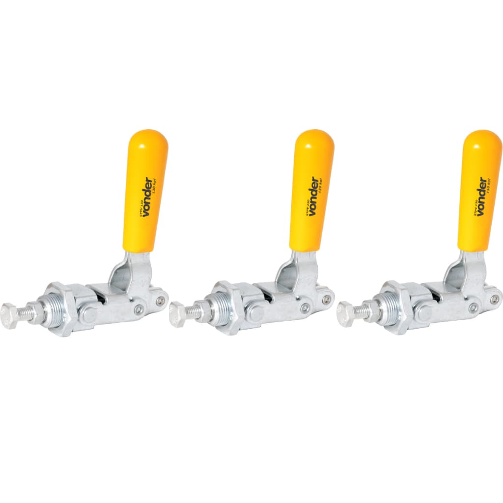 Kit 3 Grampos De Aperto Rápido Tipo Torpedo, Gtpv 130 Vonder