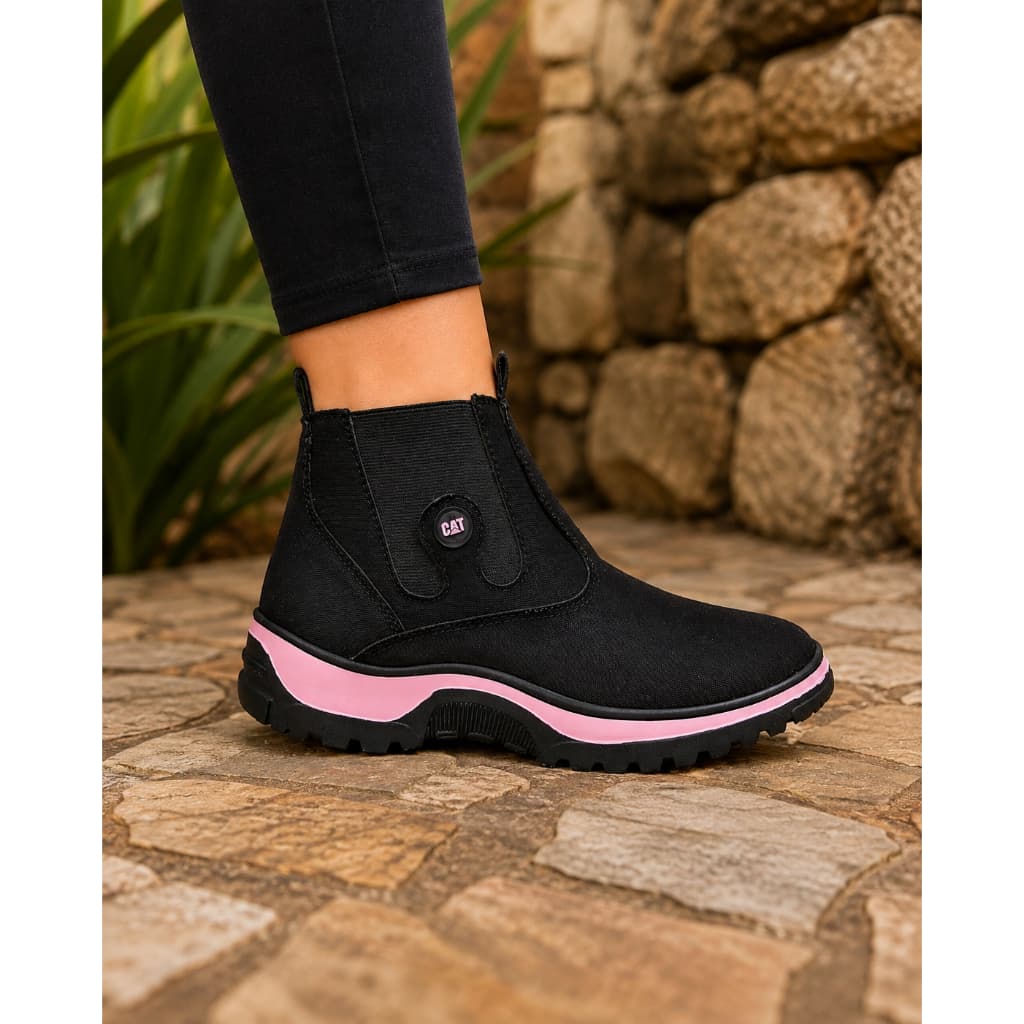Botina Feminina Caterpilla Bota Estilo Texana Calce Facil