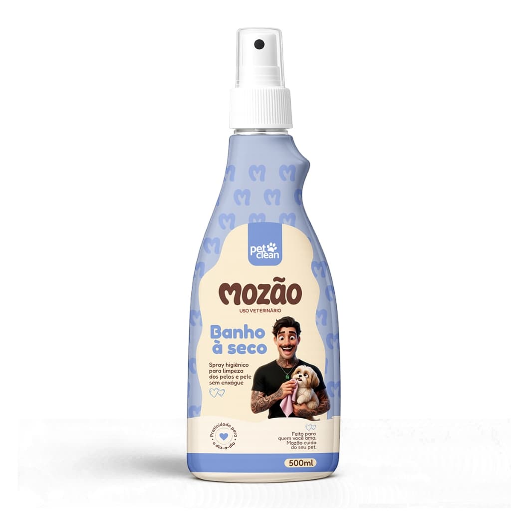 Banho A Seco Liquido Para Cães E Gatos Pet Clean 500ml Mozão