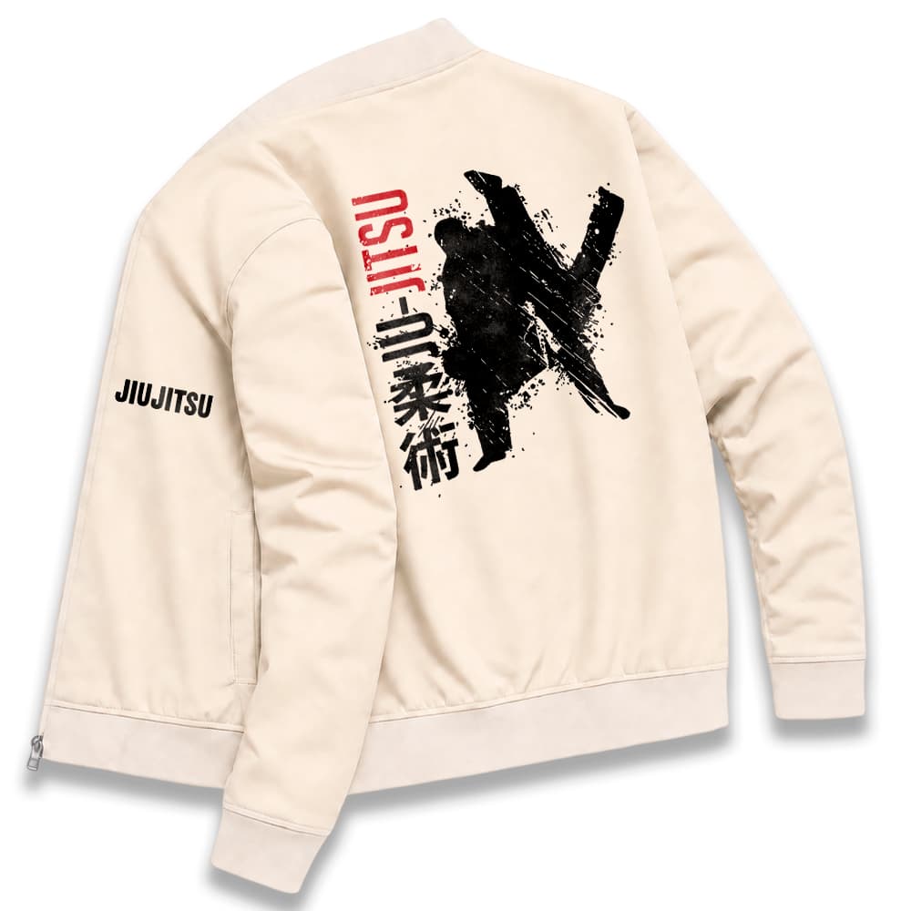 Jaqueta Bomber Estampada Esportes Casual Jiu-Jitsu Luta Kimono Artes Marciais Japonês Japan Kanji
