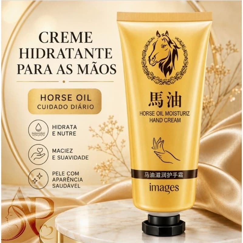 Creme Hidratante para Mãos e Pés Clareador Anti-idade para Pele Ressecada e Rachada Cotovelos Joelhos Horse Oil