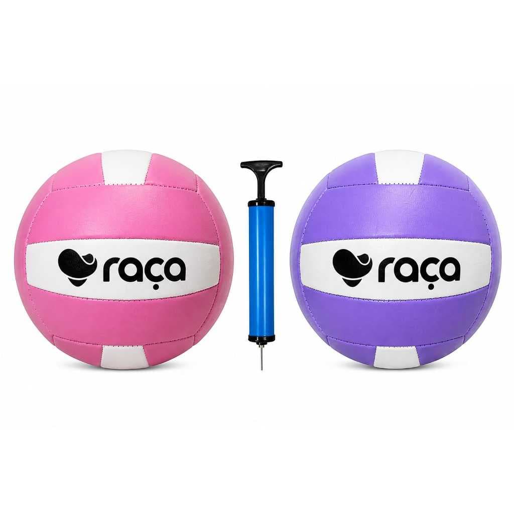 Kit Com 2 Bolas De Volei Para Quadra E Praia Com Bomba E  Bico Cores Variadas