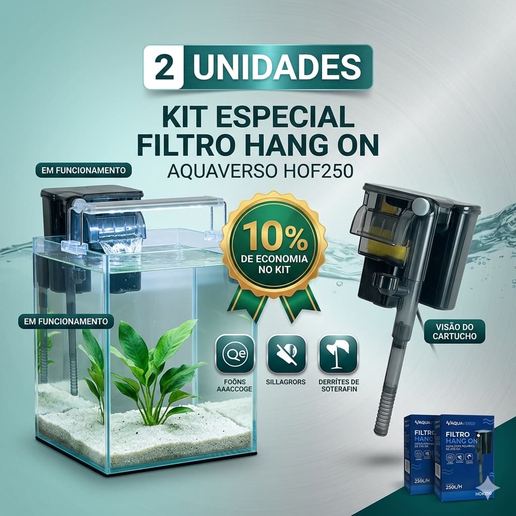 Combo 2 Filtros Aquario Hang On 250 L/h Hof 250 Aquaverso Leve 2