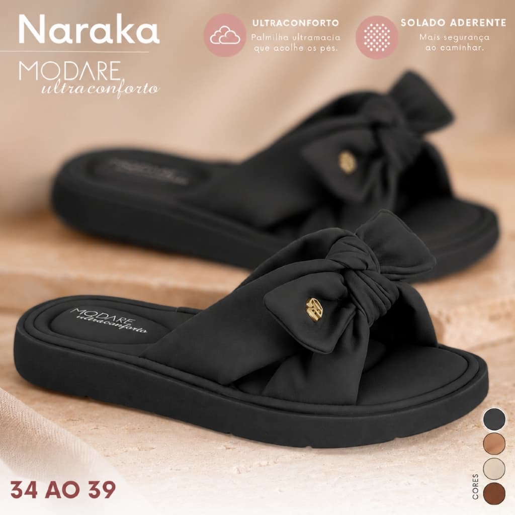 Chinelo Feminino Modare Slide Laço Ultraconforto Ortopédico