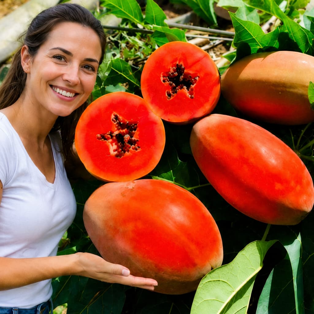 sementes de mamão papaya polpa vermelha – ideal para plantar em vasos e hortas | frutos doces
