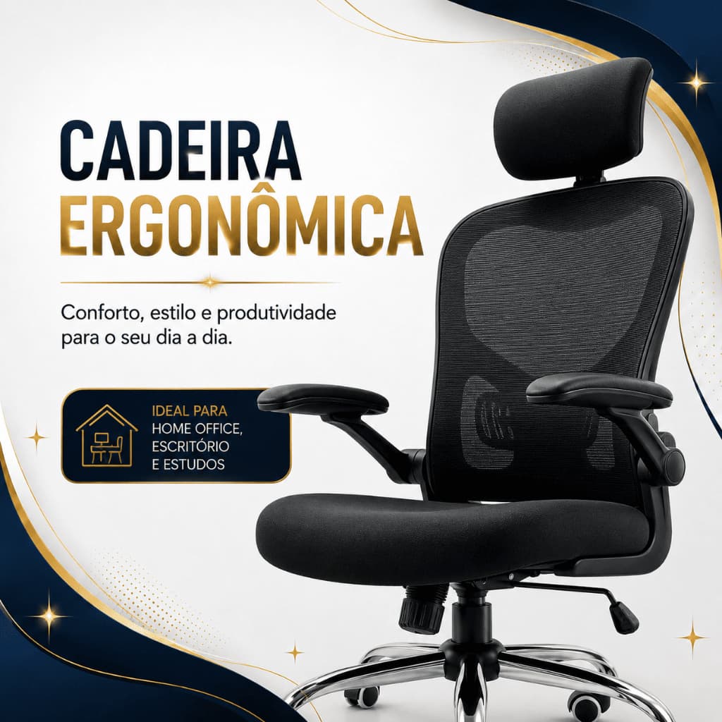 Cadeira Escritório Ergonômica Executiva Para Reuniões Com Apoio Lombar E De Pernas Assento Zero Gravity Cor Preto Premiu