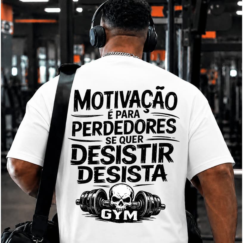 Camiseta Blusa Básica Algodão Estampada Fitness Confortável Casual Academia Motivaçao Gym Força