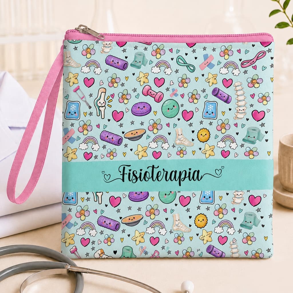 Porta Jaleco Fisioterapia Fisioterapeuta Impermeavel com Alça Bolsa Organizadora Presente Formatura