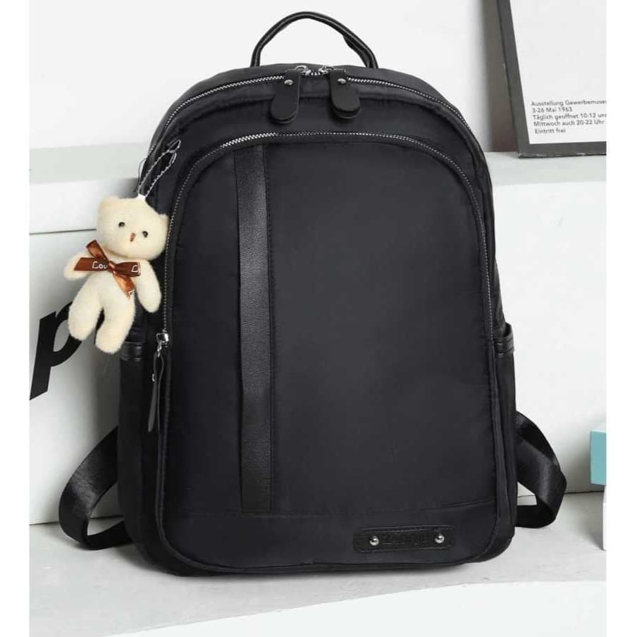 Mochila Feminina Media Casual , Nylon Impermeável faculdade, trabalho+ chaveiro