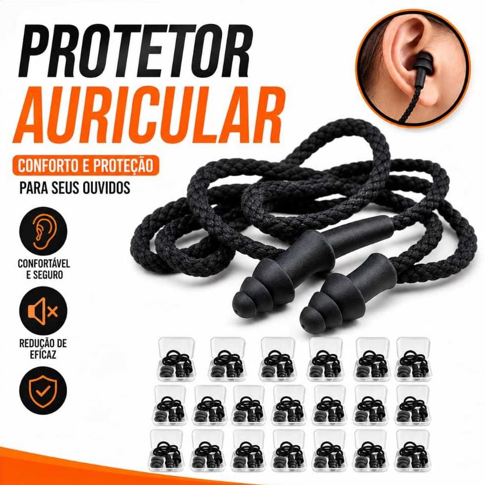 Kit 02 Protetor Auricular Para Natação Abafador de Ruidos Protetor Auditivo Com Cordão De Silicone
