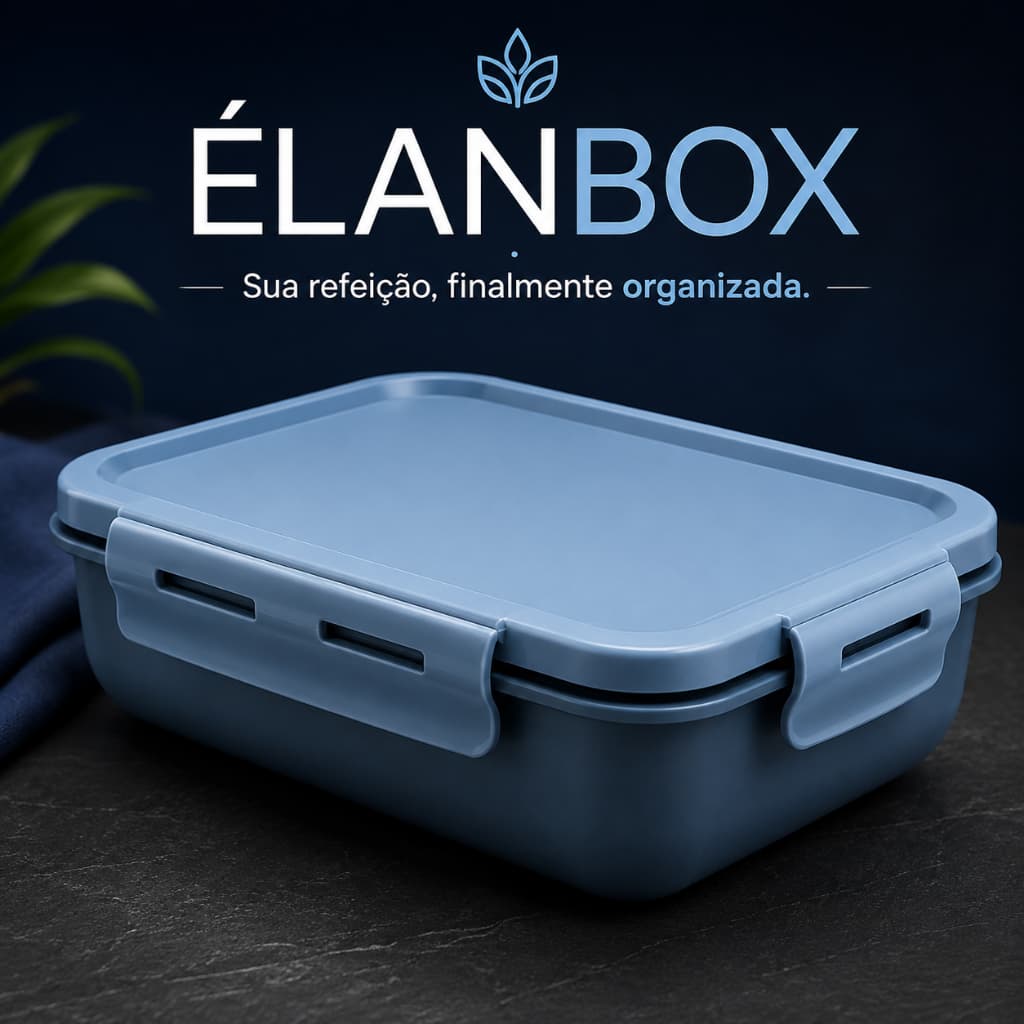 Marmita Hermética ÉlanBox com 2 Divisórias e Travas de Segurança | Pote para Almoço, Trabalho, Academia e Viagem