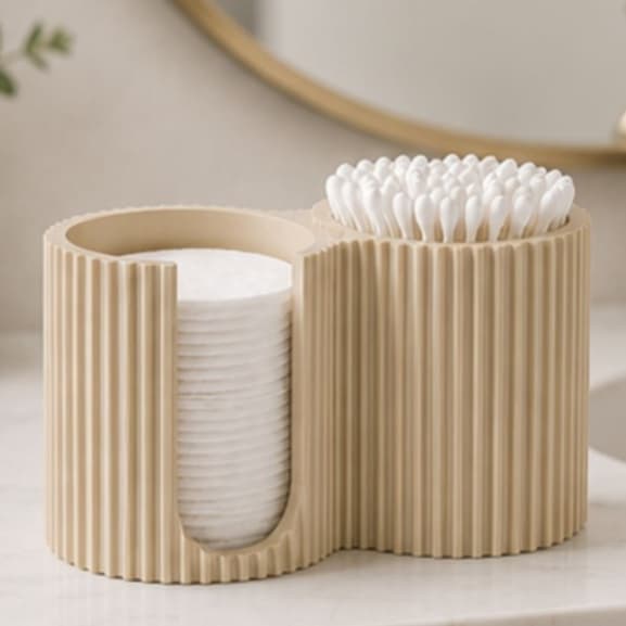 Porta Algodão e Cotonete - Kit Banheiro Organizador Moderno - Decoração - RÁPIDO ENVIO
