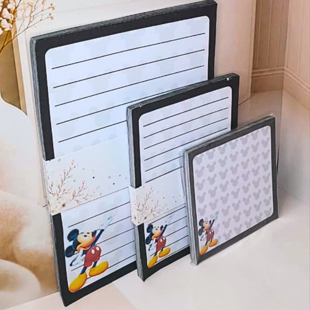 Kit Bloco de Notas Mickey - bloco de notas personalizado - tamanhos P M e G - Papelaria fofa personalizada