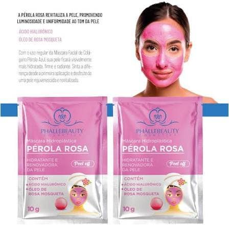 Kit 10 Máscara Facial Pérola Rosa Peel Off Phállebeauty 10 g