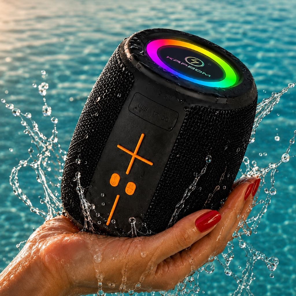 Caixa De Som Musica Bluetooth Portátil À Prova D'água Som Potente Grave Forte Ipx6 Led Rgb Caixinha Sem Fio USB Potente