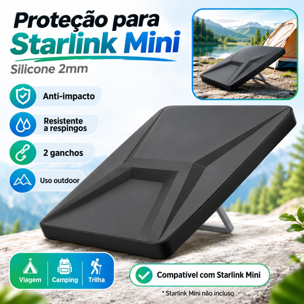 Capa Starlink Mini Silicone Case Protetora Colmeia Anti Impacto Viagem Camping