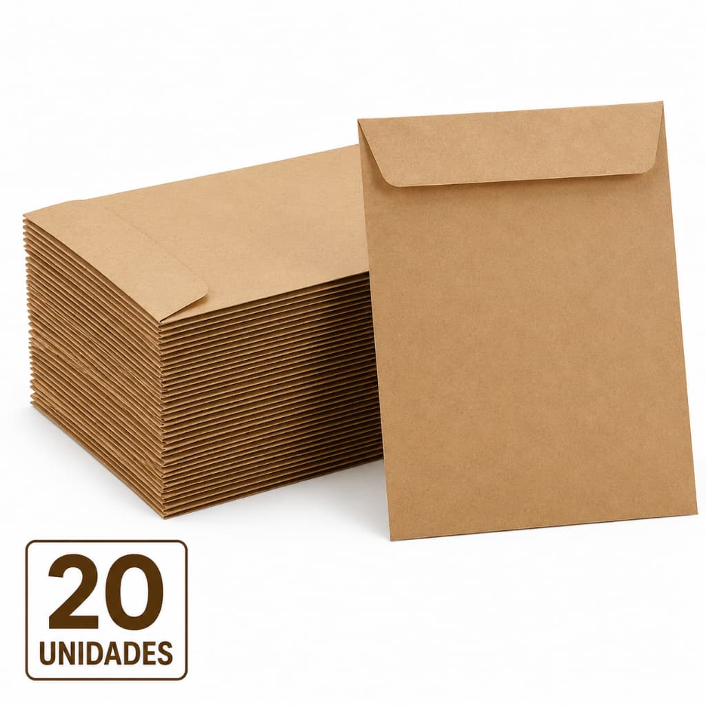 Envelope Kraft A5 176x250mm Pardo Scrity 20 Unidades meia Folha sulfite