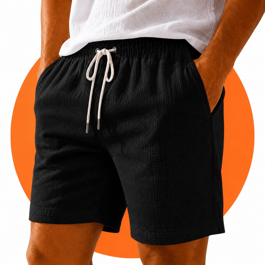 Short Linho Bermuda Praia Casual Mauricinho Verao Confortavel Masculino Leve com Bolso