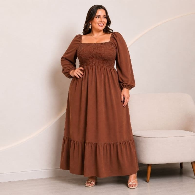 Vestido Duna Elegance Manga Longa