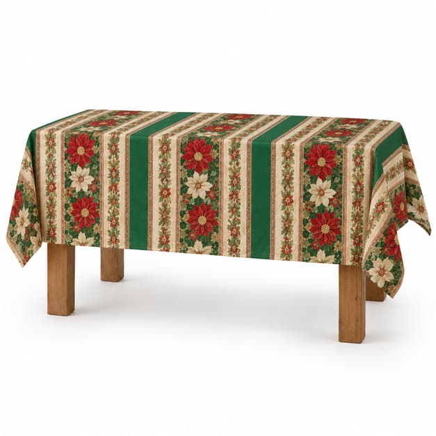 Toalha de Mesa Oxford Natalina Estampada 4 6 e 8 Lugares Mesa Posta Ceia Decoração de Nata
