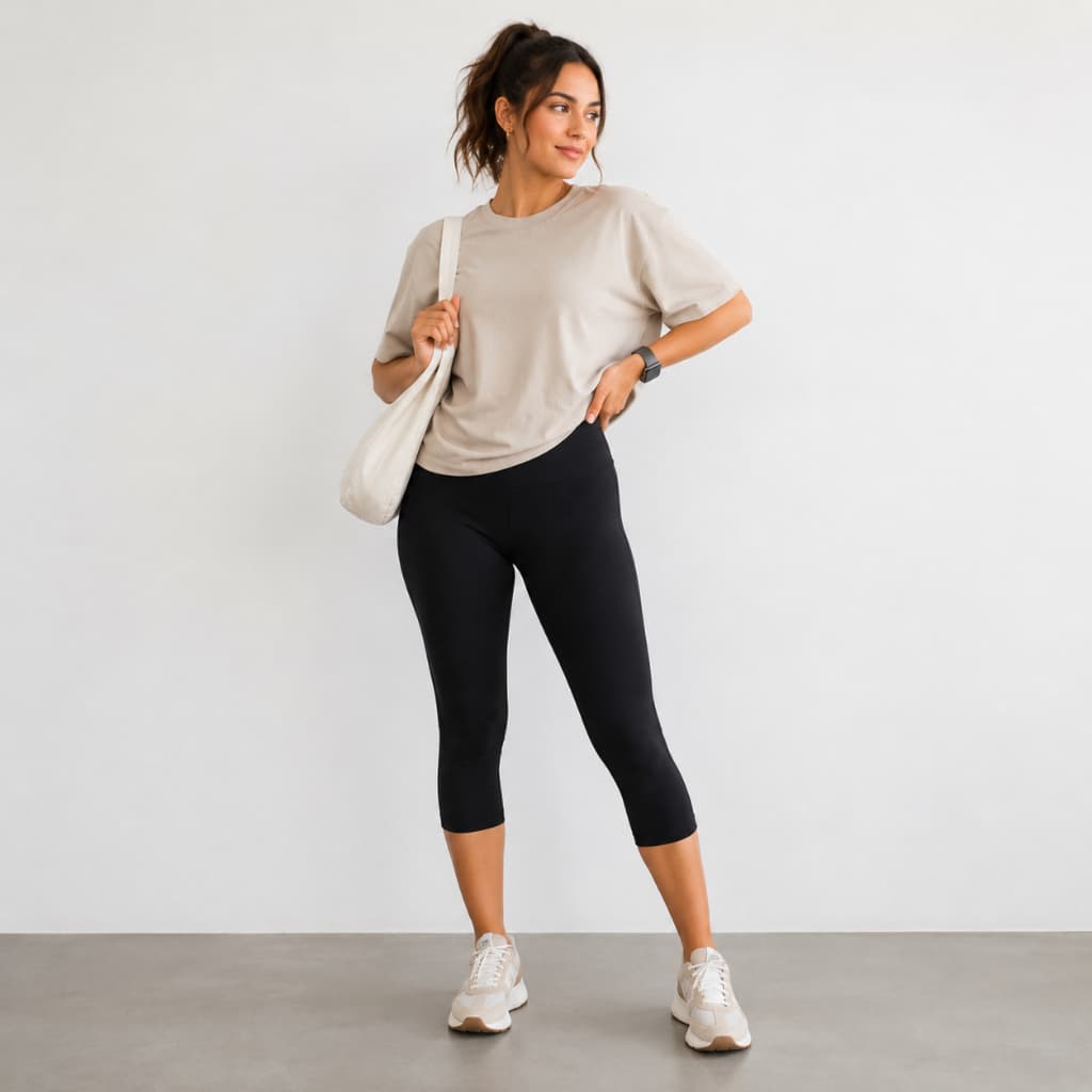 Calça Corsário Capri Feminina Fitness Suplex Premium Cintura Alta Zero Transparência Academia Legging Capri