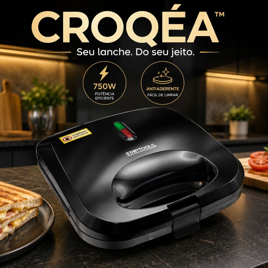 Sanduicheira Grill Dupla 750W 220V Antiaderente Prensa Eletrica Versatil Compacta Rapiquecedor