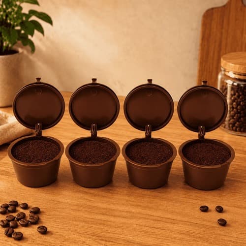 Kit 4 Cápsulas Reutilizável Dolce Gusto Recarregável Café Chá Cappuccino