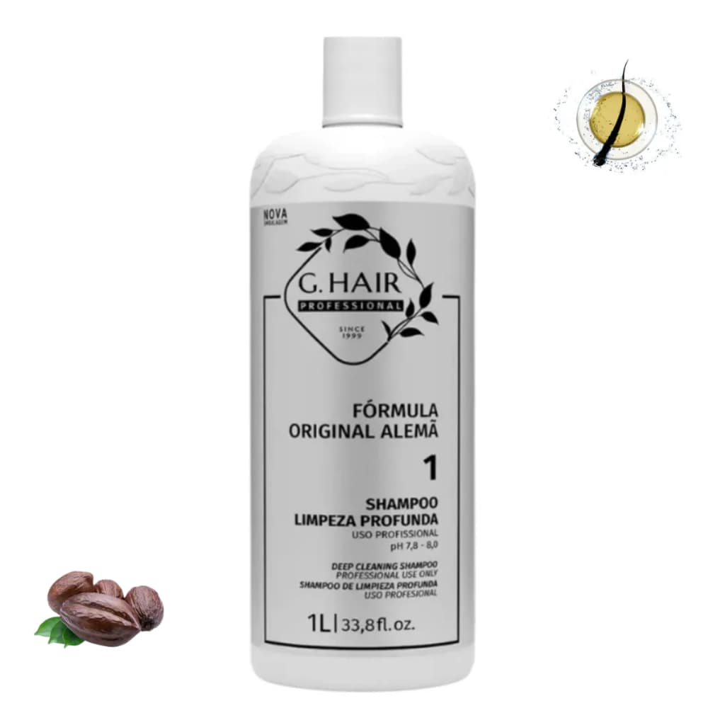 Shampoo G.Hair Fórmula Alemã 1 Produto 1 Litro Brilho Profissional Limpeza Profunda