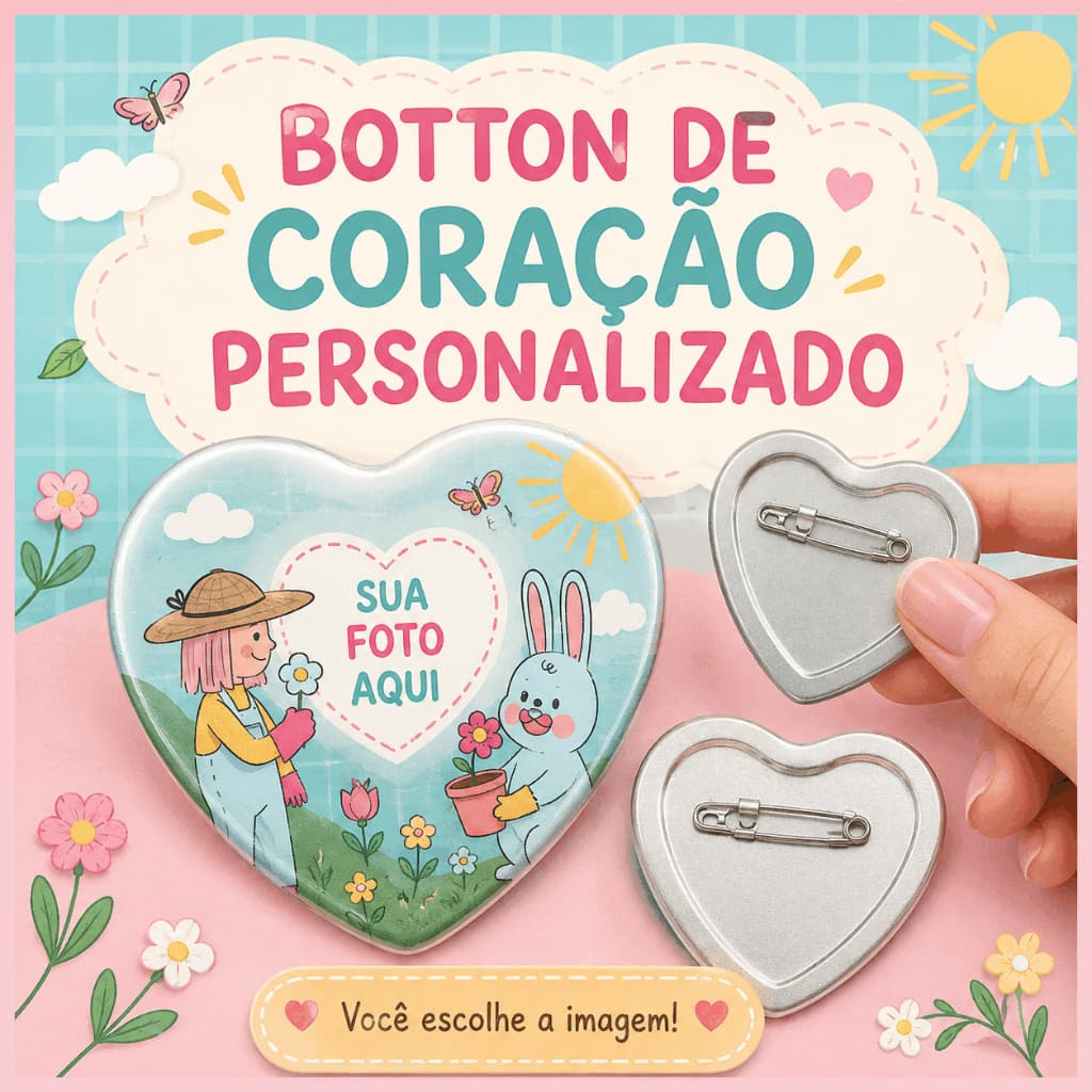 Botton de coração personalizado