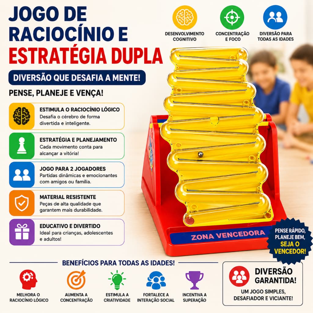 Jogo de Raciocínio e Estratégia Dupla – Divertido e Educativo para Desenvolvimento Cognitivo e Concentração