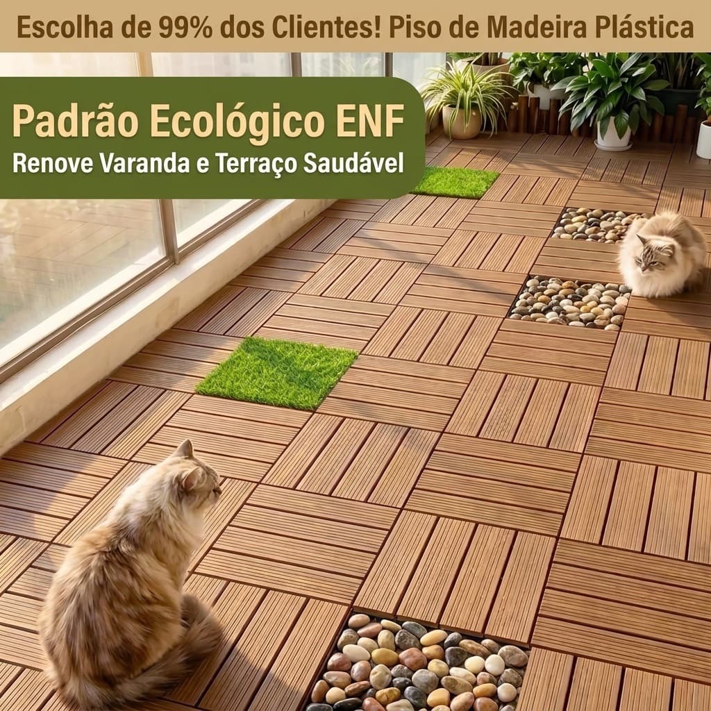 KIT 22 PLASTIC MODULAR DECK 30X30CM FOR VARANDA CANIL BATHROOM GARDEN