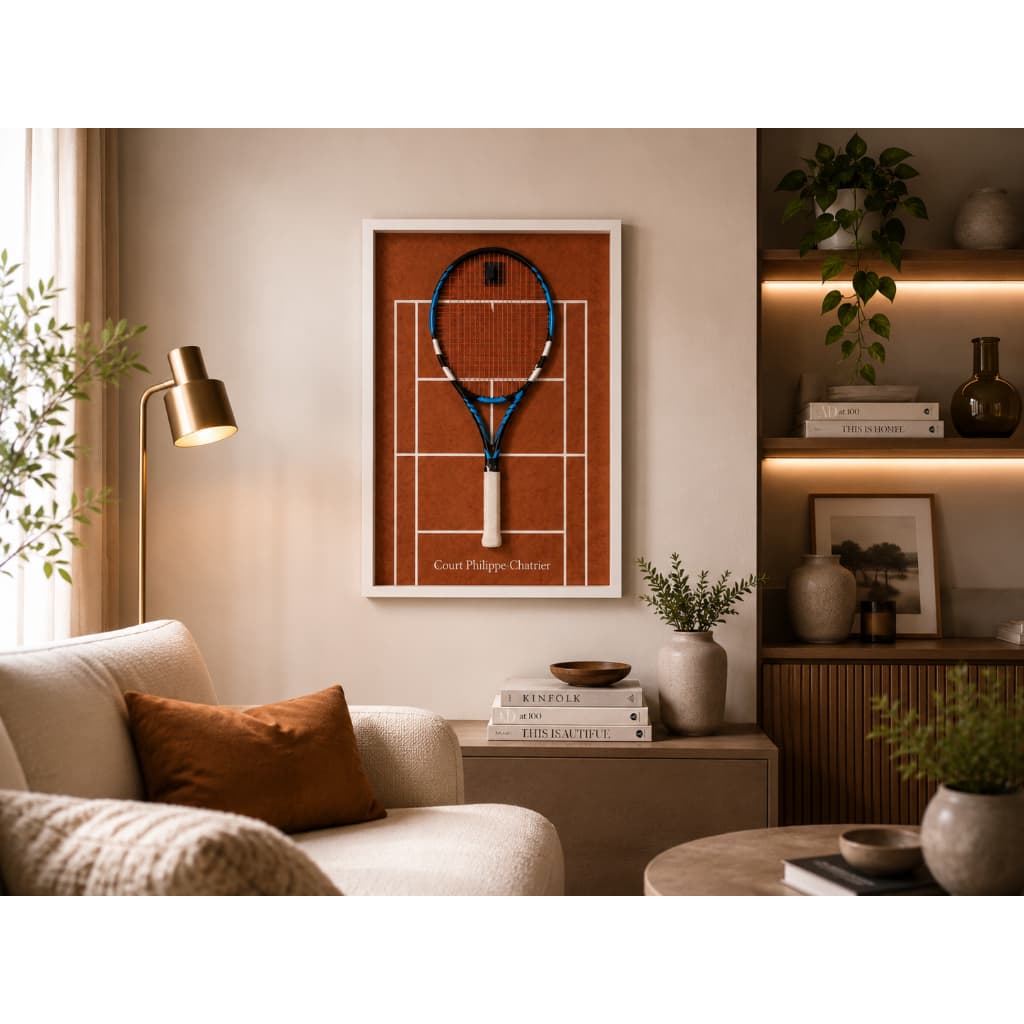 Quadro Decorativo Porta Raquete de Tênis Court Philippe-Chatrier