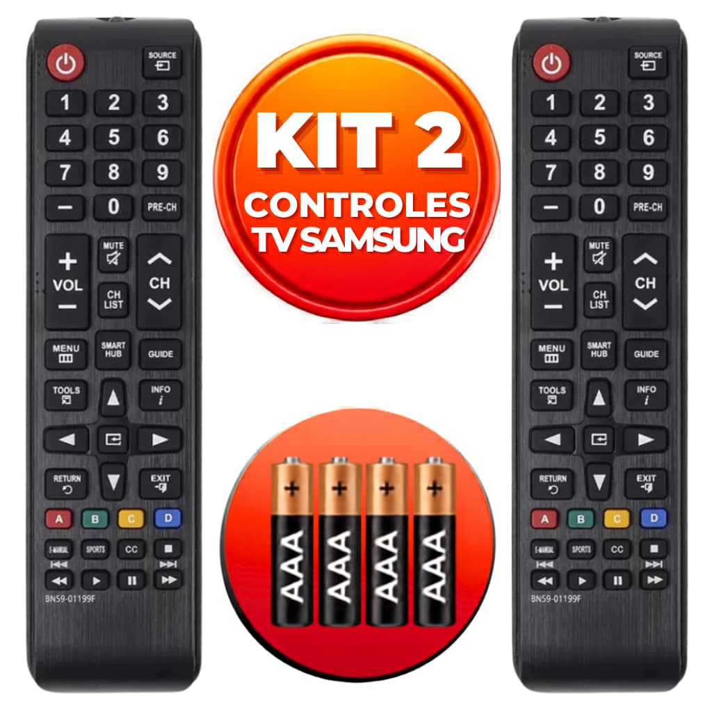 Controle Remoto Compativel TV Samsung Smart Universal Com Pilhas | Envio Imediato