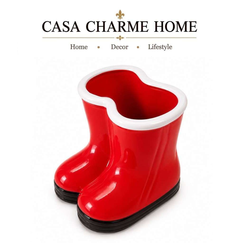 Botinha Cachepot de Cerâmica Pintada à Mão Decorativa para Casa e Ambientes