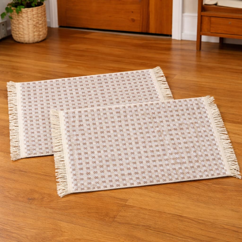 Conjunto 2 Tapetes Práticos Algodão Laváveis Resistentes Estilosos  Fácil Limpeza  Alta Durabilidade