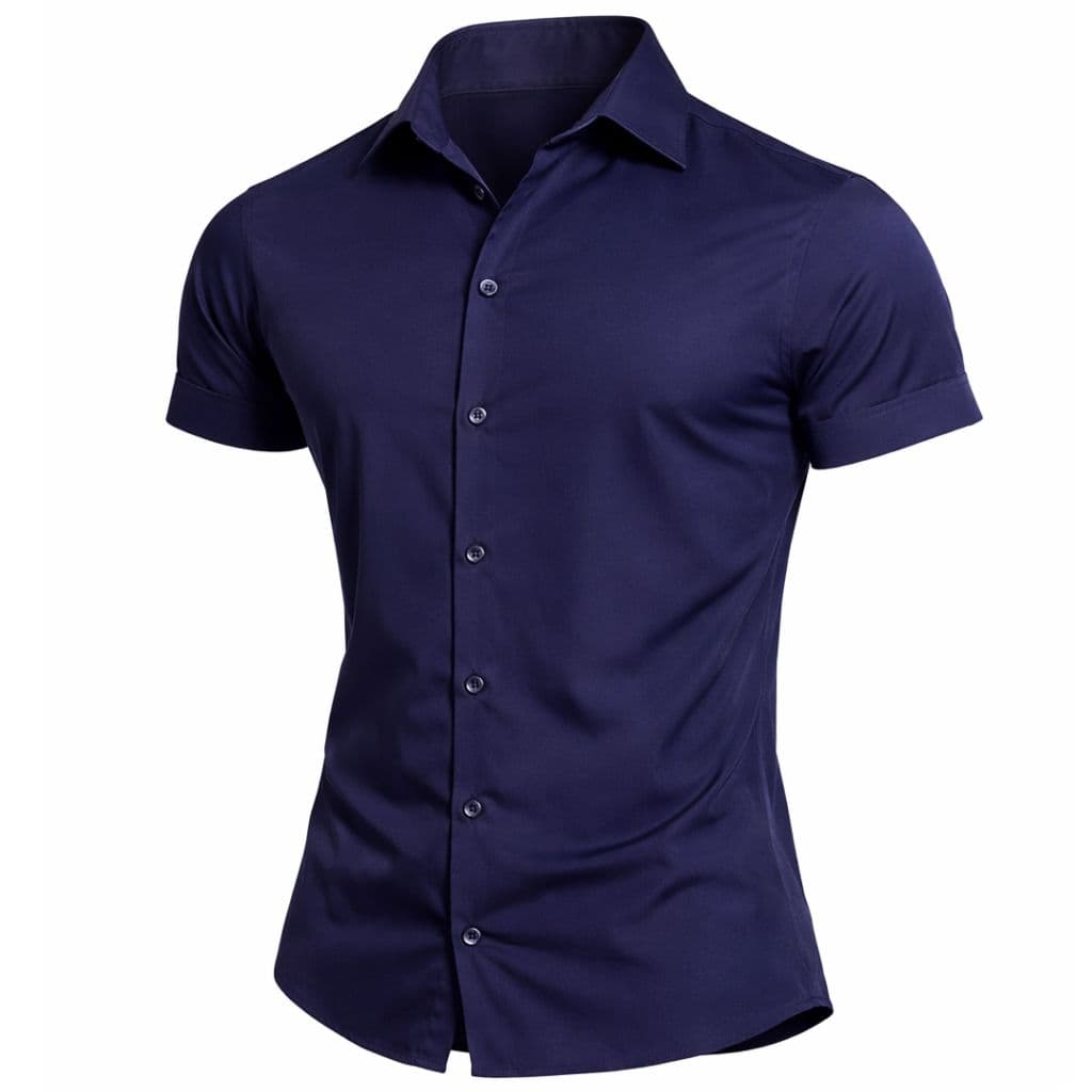 Camisa Social Masculina Crepinho com Elastano Premium Confortável Não Amassa