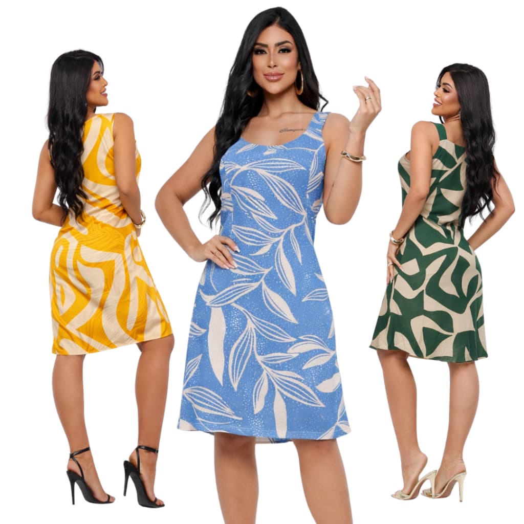 Vestido Soltinho Curto Babado de Viscose Elegante Confortável e Casual
