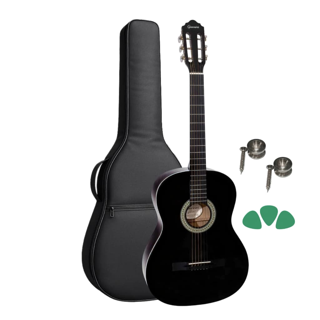 Violão Com Capa Acústico Giannini Start S-14 S14 Bk Preto
