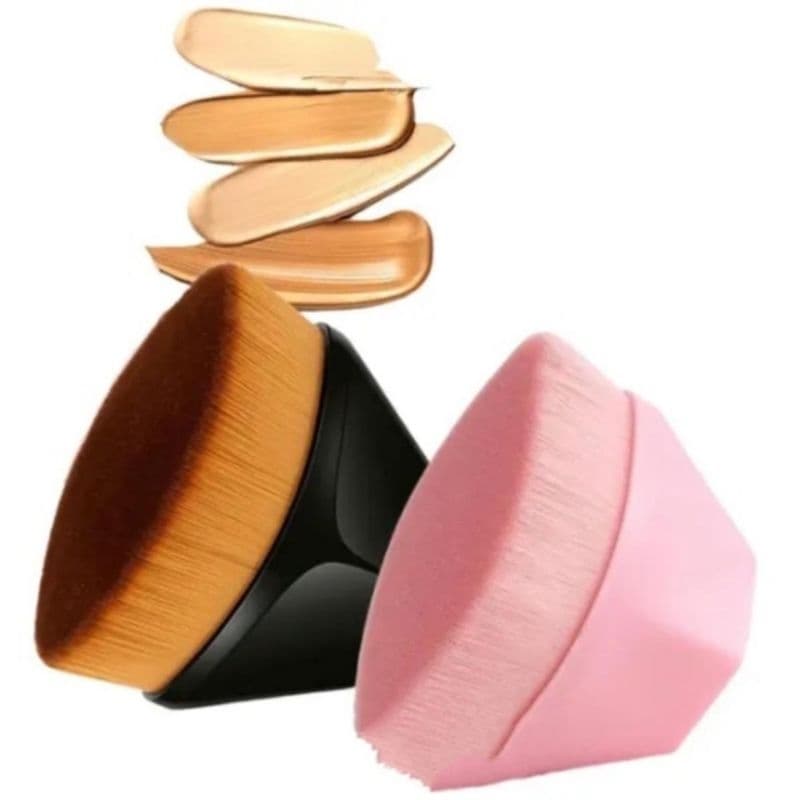 Pincel De Base Kabuki Face Flawless Em Pó Com Estojo