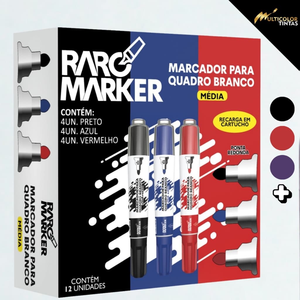 Marcador Quadro Branco Tinta Líquida Rarc Ponta Redonda