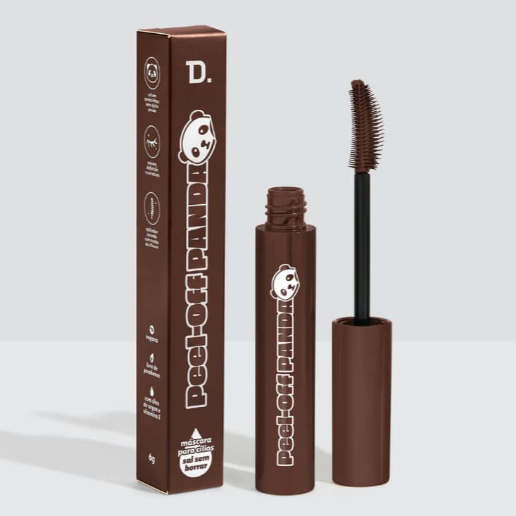 Máscara de Cílios Peel-Off Panda Dailus 3 Cores Preto Marrom Marsala