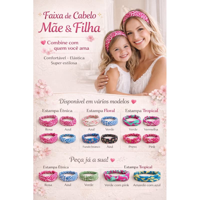Faixa turbante tiara mãe e filha Para Cabelo packx2/ Estilo Turbante elastico