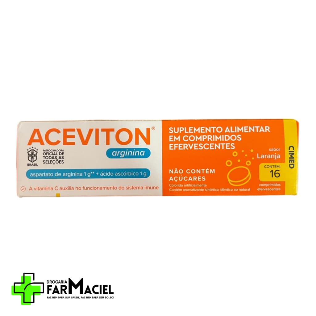 ACEVITON ARGININA COM 16 COMPRIMIDOS EFERVESCENTES VITAMINA C CIMED