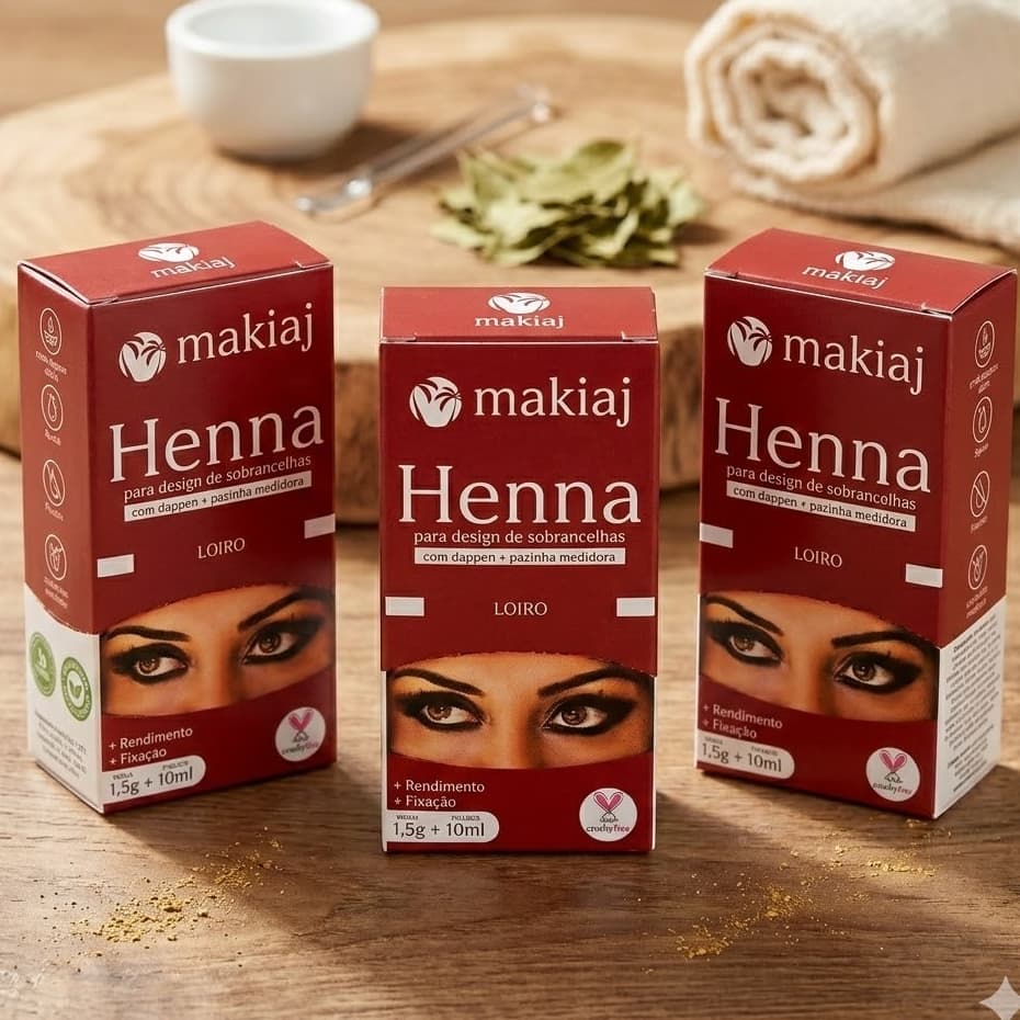 Kit 12 Henna Makiaj para Sobrancelhas com Fixação Prolongada - Loiro - maquiagem - Sobrancelha