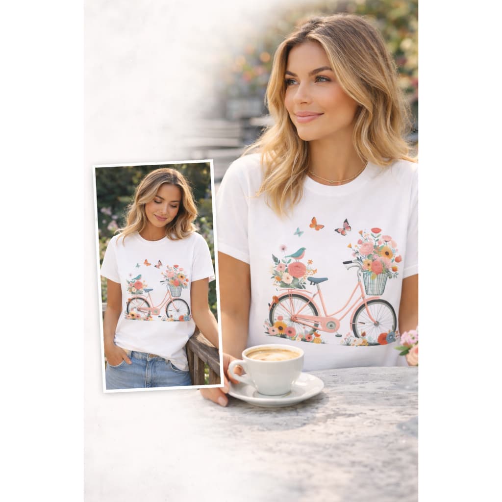 Camiseta Feminina Estampa Bike Bicicleta Linda