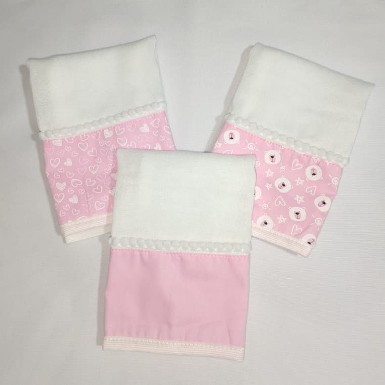KIT COM 3 TOALHA DE BOCA PARA BEBÊ / FRALDA DE BOCA